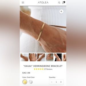 Atolea herringbone bracelet and necklace.